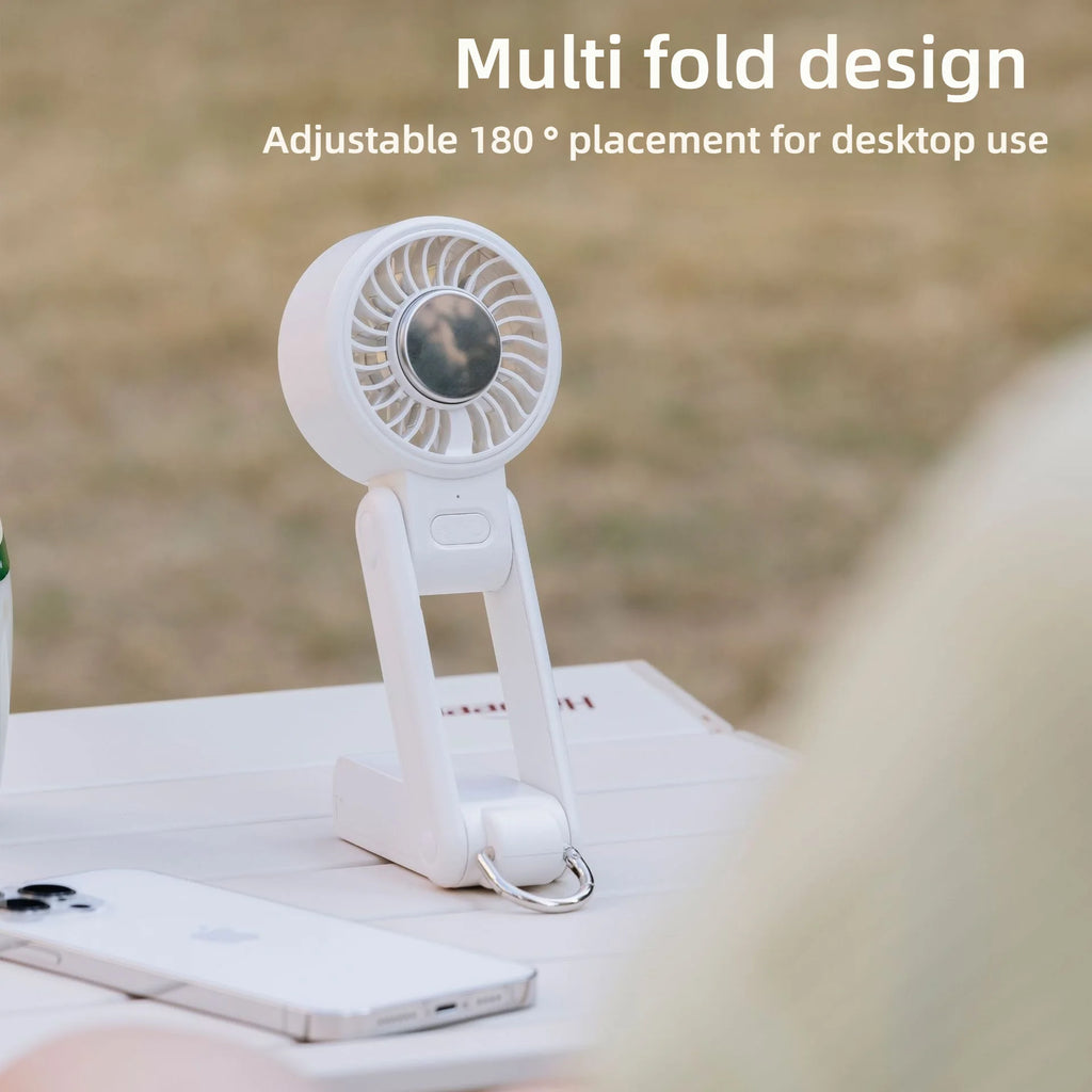 Ventilador de Mano Portátil con Enfriamiento por Hielo, 4 Velocidades, Recargable, Ligero, para Verano, Camping y Actividades al Aire Libre