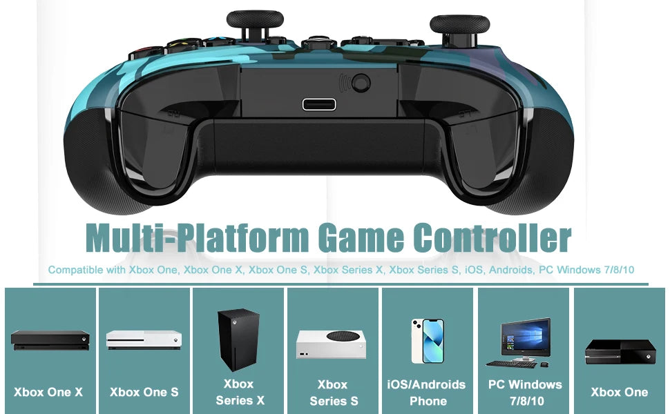 Mando de Juego Inalámbrico para Xbox One Series X/S con Wifi, Sensor Giroscópico de 6 Ejes, Doble Vibración, Joystick con Efecto Hall