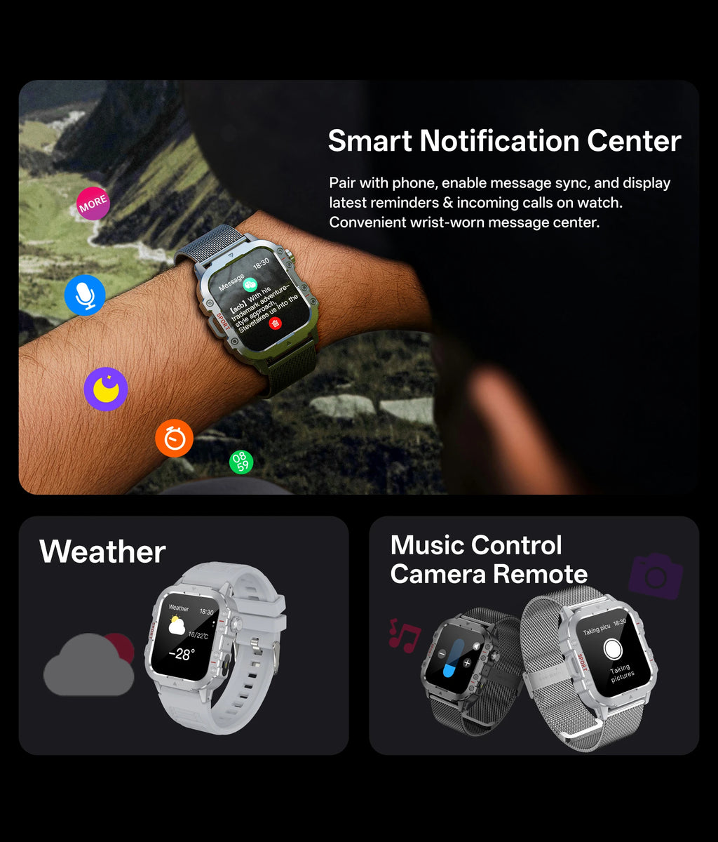 Nuevo Reloj Inteligente Militar Xiaomi 2025 para Hombre, IP67 3ATM, Monitor de Actividad Física y Salud para Deportes al Aire Libre, Pantalla de 1.44 Pulgadas, Llamadas Bluetooth