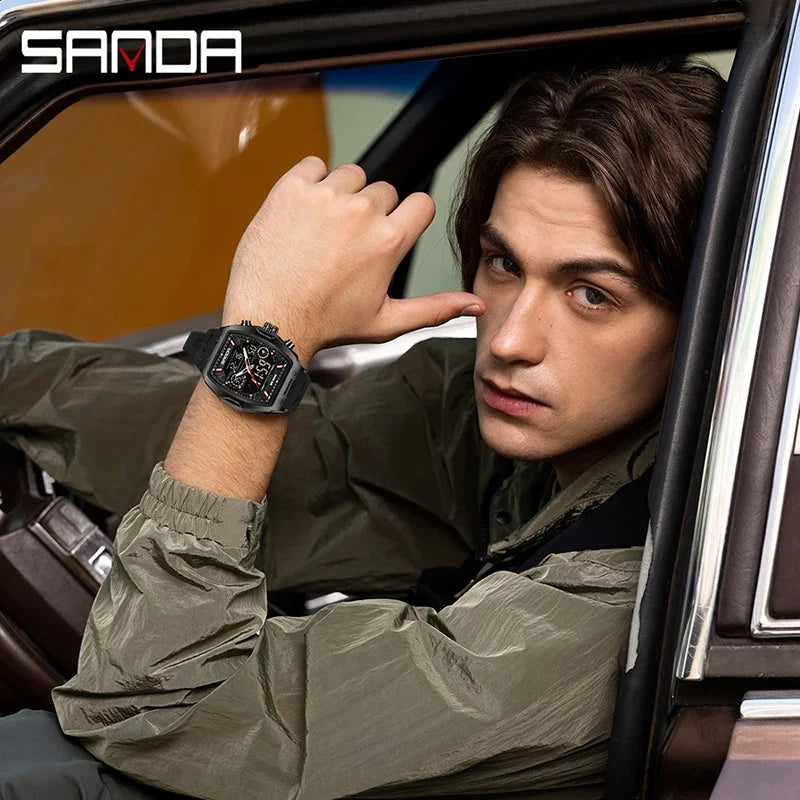Reloj Deportivo Digital SANDA 6235 para Hombre con LED y Pantalla Dual