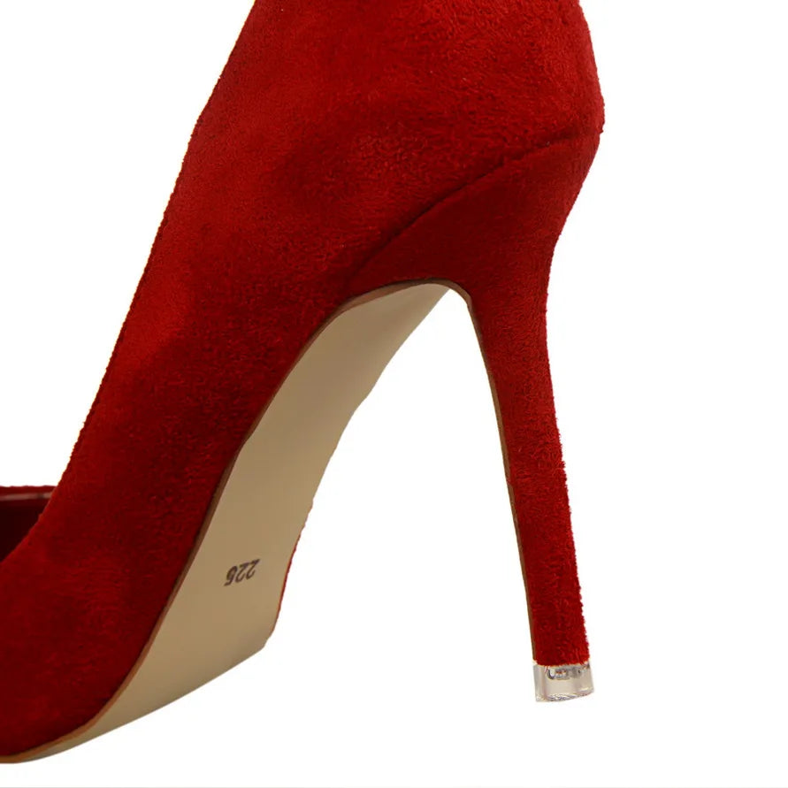 Zapatos de Tacón Alto 9cm para Mujer - Gamuza, Tallas Grandes