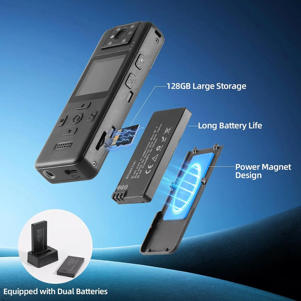 Mini cámara deportiva 4K WiFi H86 con visión nocturna y doble batería