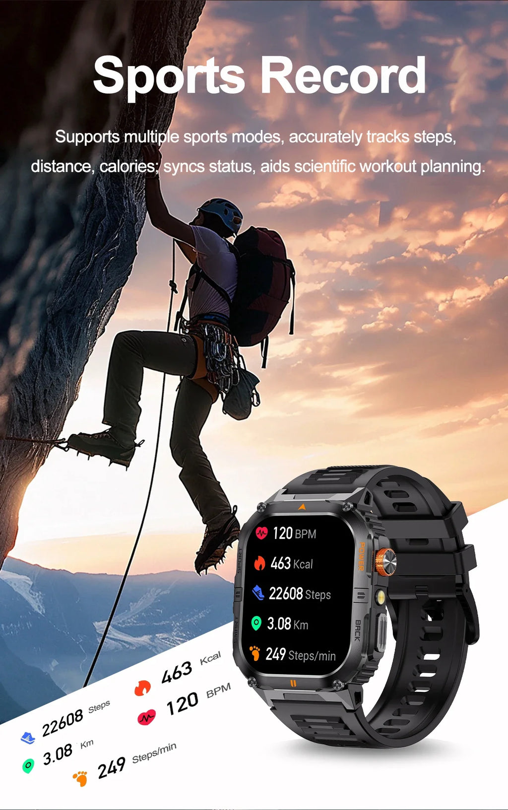 Reloj Inteligente Deportivo IP68 100+ Modos