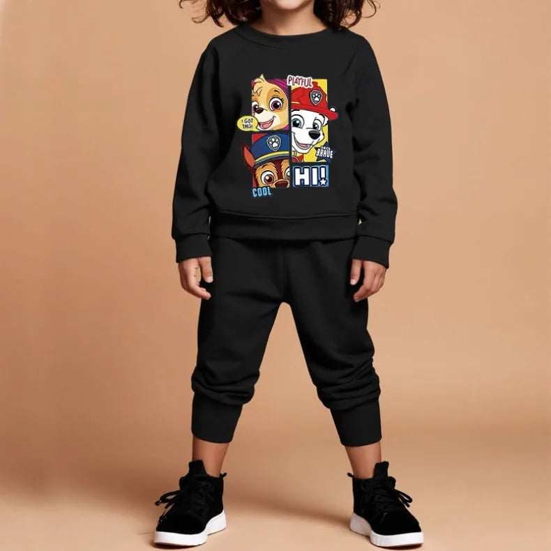 PAW Patrol-sudaderas con capucha y pantalones de chándal para niñas, conjuntos de dos piezas, jersey, pantalones, traje, chándal informal para niños, primavera y otoño