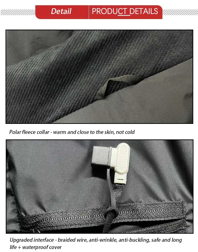 Chaqueta Calefactora de Grafeno con Capucha USB — 8 Zonas de Calor