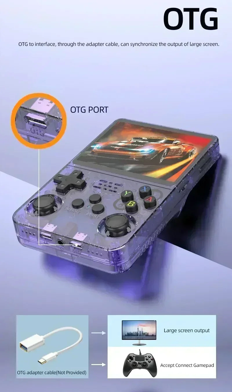Consola de Juegos Portátil Retro R36S Pro, Pantalla IPS de 3.5 Pulgadas, 64GB a 256GB