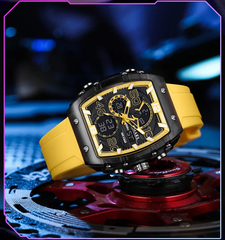 SMAEL 8109 nuevo reloj para hombre, deportivo multifuncional, resistente al agua hasta 50M, pantalla Dual, luz LED nocturna, reloj electrónico para estudiantes de ocio