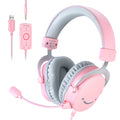 FIFINE-auriculares para juegos USB con sonido envolvente 7,1/conector de 3,5mm/micrófono, auriculares con cable sobre la oreja para PC PS4/5 Xbox Ampligame H9W