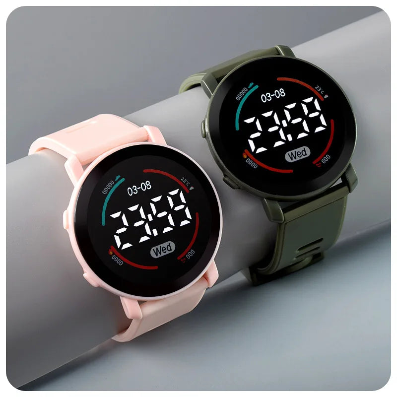 Reloj Digital LED Deportivo para Niños Resistente al Agua