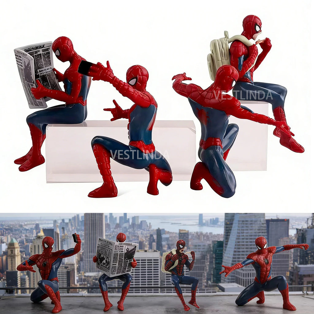 Mini Figuras de Superhéroes de 7-9 cm, Modelo de Spiderman, Juguete Coleccionable, Estatuilla de Películas Clásicas, Decoración Portátil para Escritorio, Juguetes Divertidos