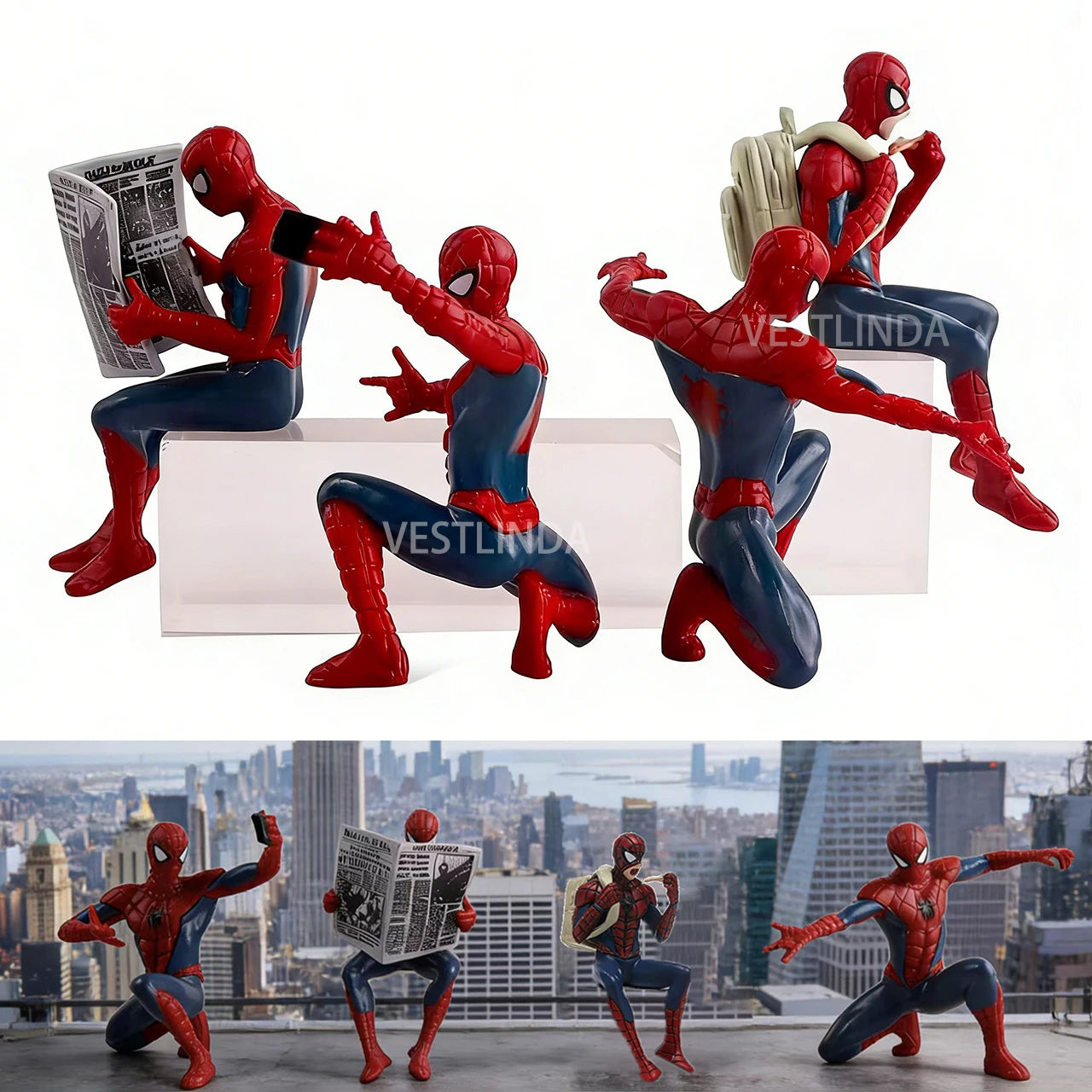 Mini Figuras de Superhéroes de 7-9 cm, Modelo de Spiderman, Juguete Coleccionable, Estatuilla de Películas Clásicas, Decoración Portátil para Escritorio, Juguetes Divertidos