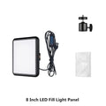 Panel de luz LED para fotografía y vídeo, Kit de lámpara de estudio fotográfico con brillo ajustable de 8/12 pulgadas, para transmisión en vivo de YouTube