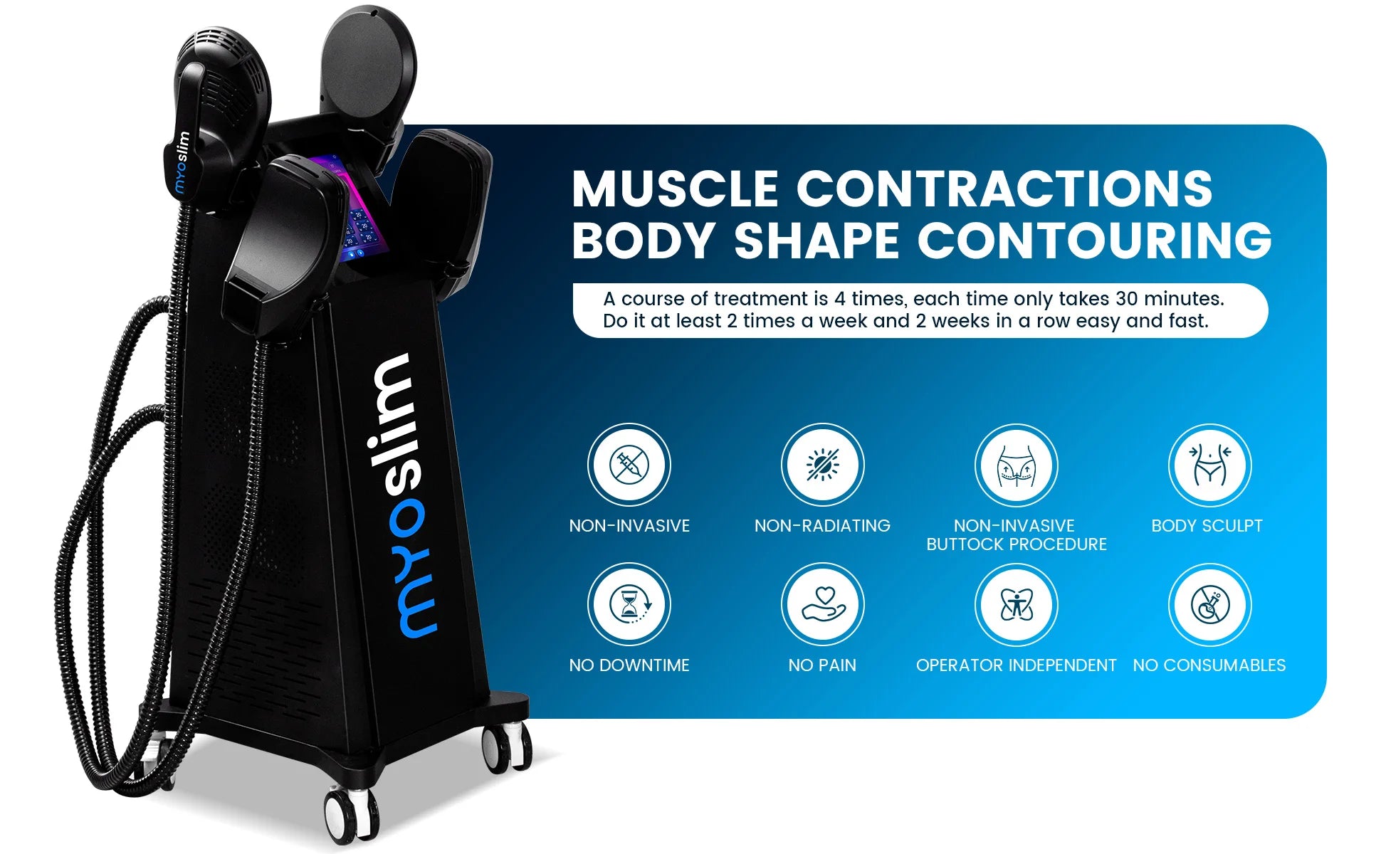 Máquina EMS para Esculpir el Cuerpo, Estimulación Muscular por Radiofrecuencia, Quema de Grasa, 6500W, Equipo de Adelgazamiento y Pérdida de Peso, Zero MYOslim EMS
