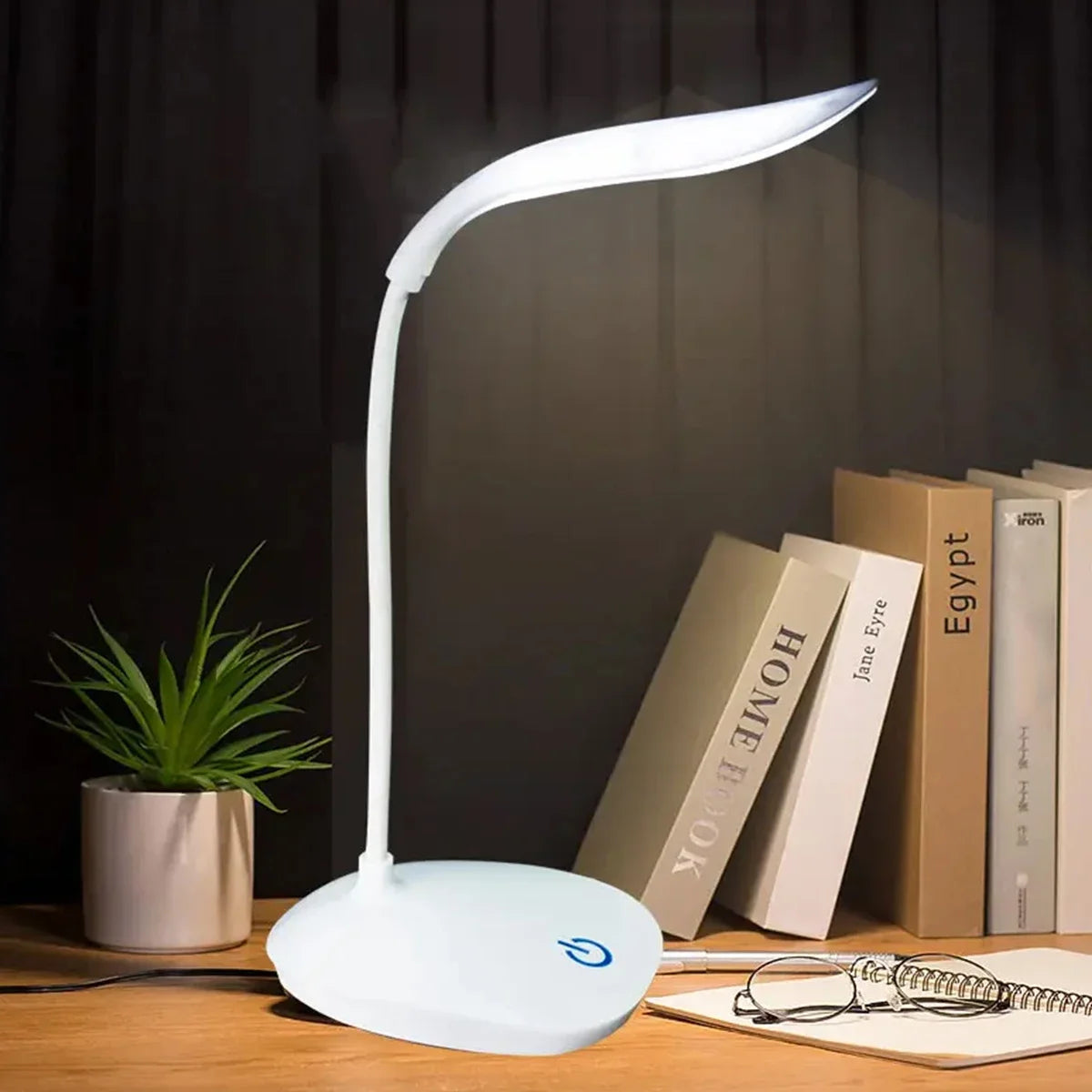 Lámpara LED de escritorio de lectura, lámpara de escritorio portátil, luz de mesa con carga USB, atenuación táctil, aprendizaje de protección ocular, iluminación de habitación y oficina