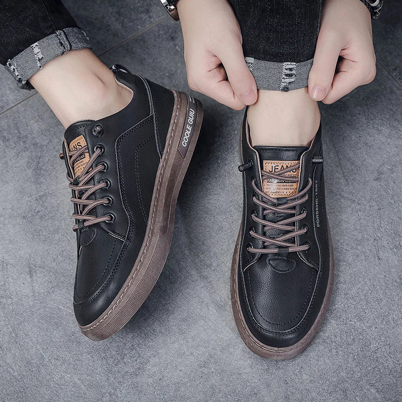 Zapatos de cuero para hombre, zapatos de Cricket cómodos e informales, zapatillas de deporte de moda para hombre, zapatos de conducción ligeros