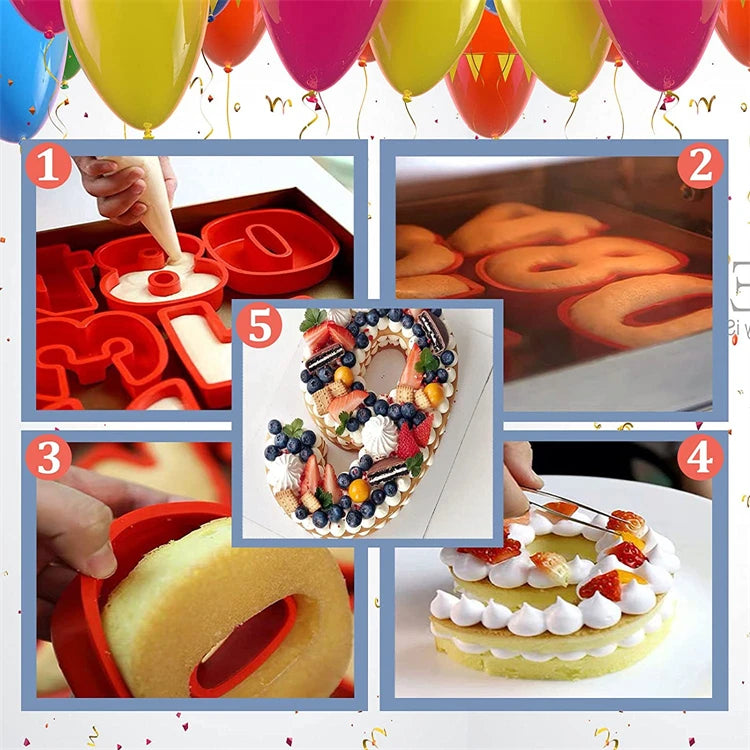 LMETJMA-Molde de pastel con números grandes 3D, 10 pulgadas, 0-9, moldes digitales de silicona para pasteles, formas para hornear para cumpleaños y aniversario de boda, JT131