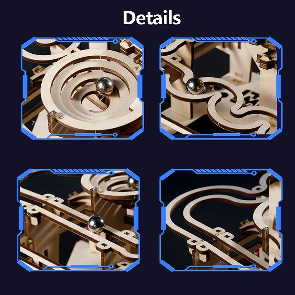 Chriyungel - Juego de Construcción de Madera 3D con Pistas de Canicas, Rompecabezas, Juego de Ingenio con Pistas de Canicas Rodantes, Regalo para Adultos y Adolescentes