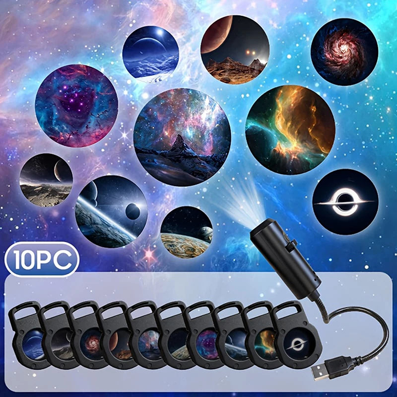 Proyector LED Galaxy, 1 Modo de Iluminación, 10 Estilos de Imagen Intercambiables, Decoración de Techo para el Hogar, Dormitorio, Fiestas, Gran Venta