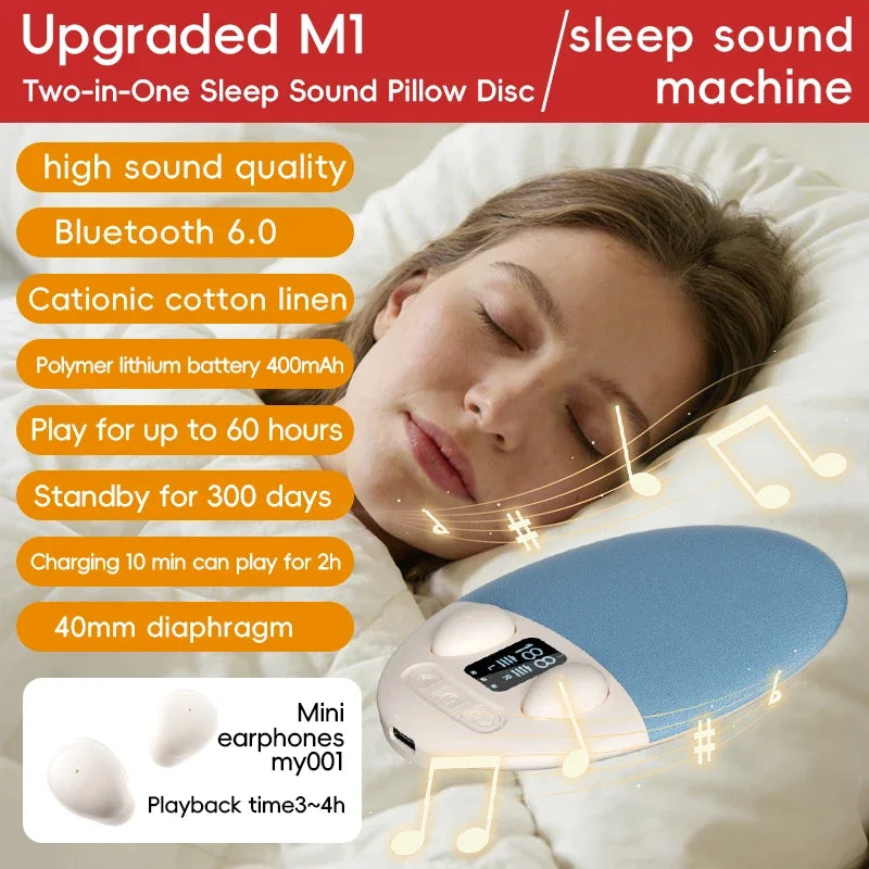 Auriculares Bluetooth 2 en 1 con Altavoz para Dormir de Lado