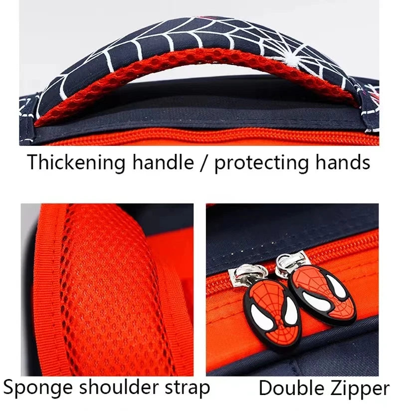 Mochila Escolar para Niños con Patrón de Araña