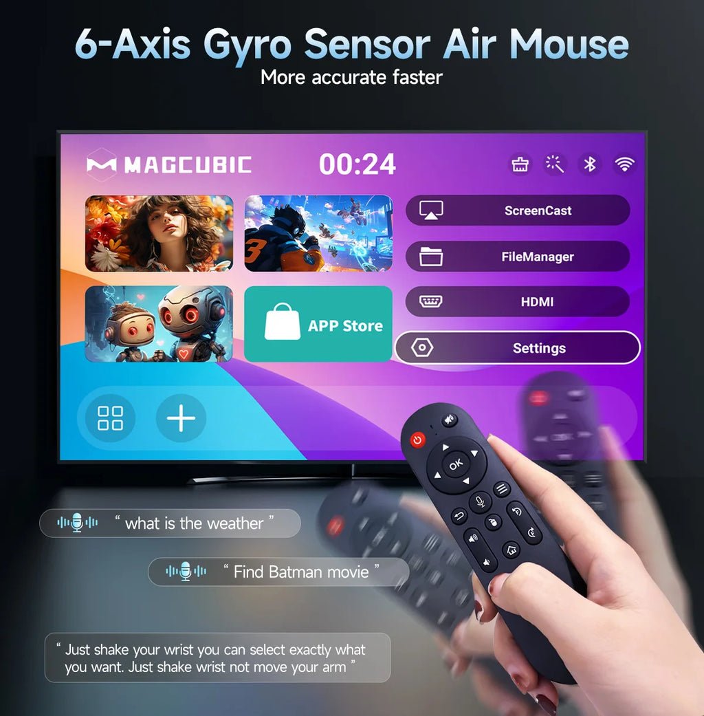 Proyector Magcubic HY320Pro Nativo 1080P con Enfoque Automático, Full HD, Android 14, Cine en Casa Portátil, Control por Voz, Actualización del HY300 Pro