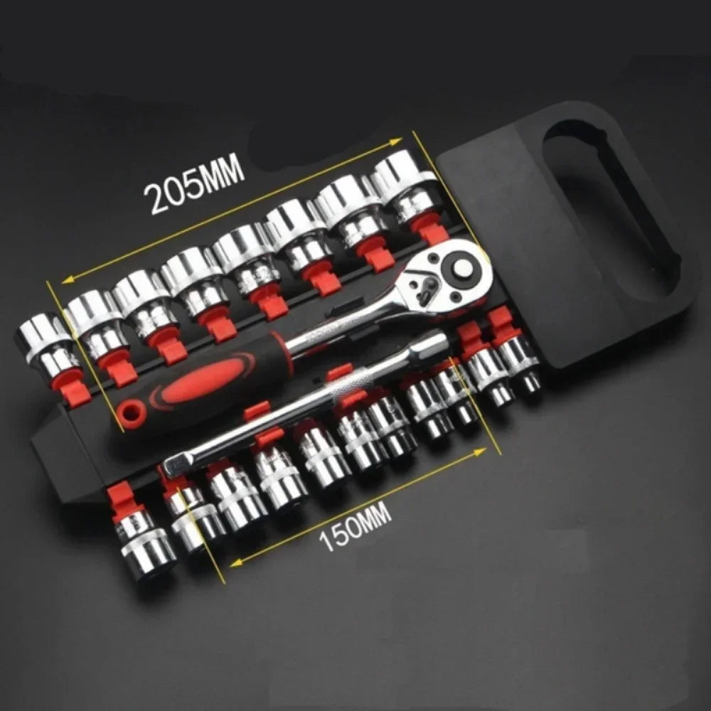 Juego de 12 piezas de herramientas de hardware multifunción Juego de llaves de tubo rápido de trinquete