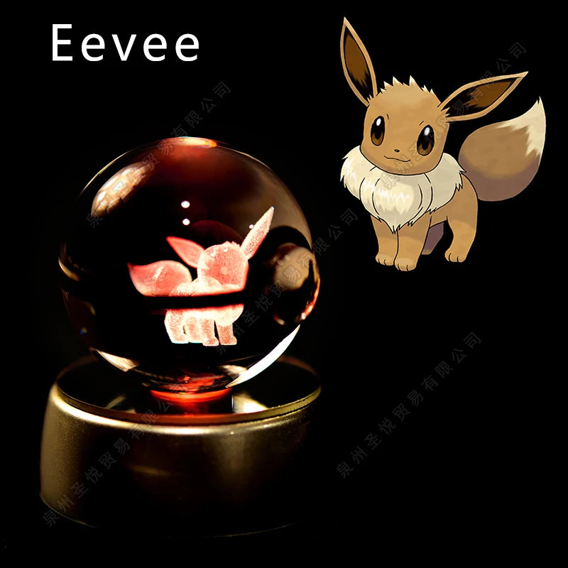 Lámpara Nocturna Pokémon Bola de Cristal 3D Pikachu