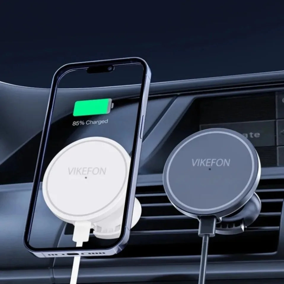 Soporte Magnético para Coche con Carga Inalámbrica Rápida de 15W, Rotación de 360° para iPhone 12 13 14 15 16 17 Pro Max