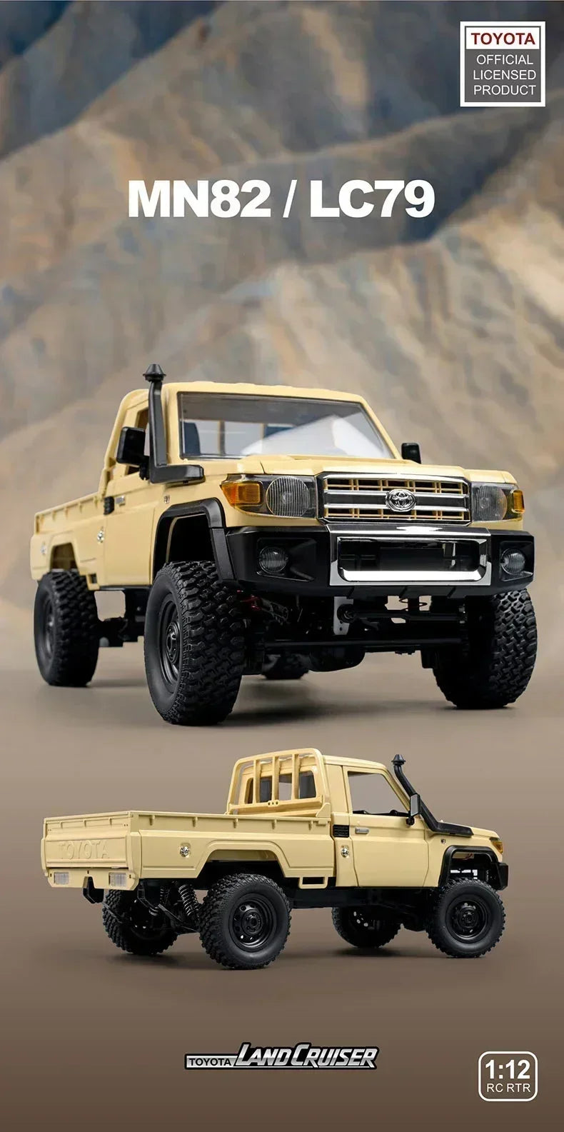 MN82 MN82S Toyota Rc 4x4 Rc CAR 2,4g 1/12 escala completa todoterreno Control remoto coche trepador de control remoto coche de juguete para regalo
