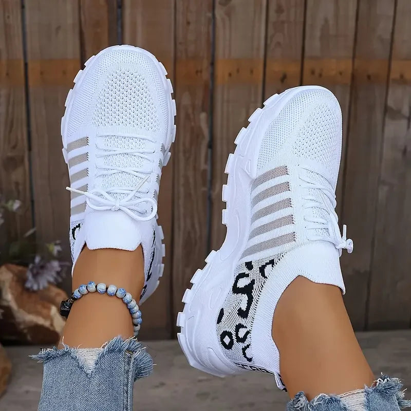 Zapatillas de Mujer con Estampado de Leopardo - Livianas y Transpirables