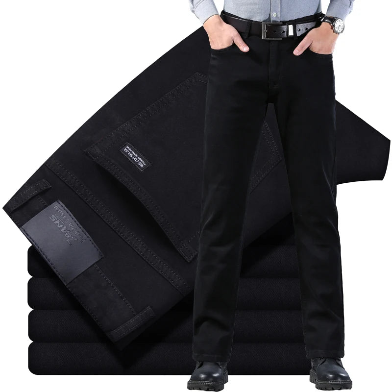 Pantalones Vaqueros Coreanos para Hombre, Elásticos, Ajuste Regular