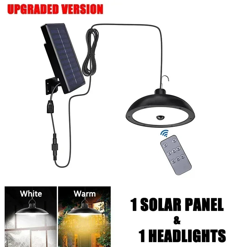 Lámpara Colgante Solar LED con Control Remoto Exterior