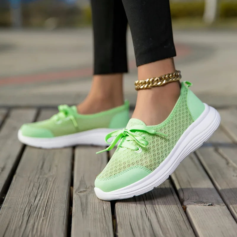 YRZL Zapatillas de deporte para mujer, zapatos informales sin cordones, malla transpirable, cómodos, suaves, mocasines clásicos para conducir, zapatos para mujer
