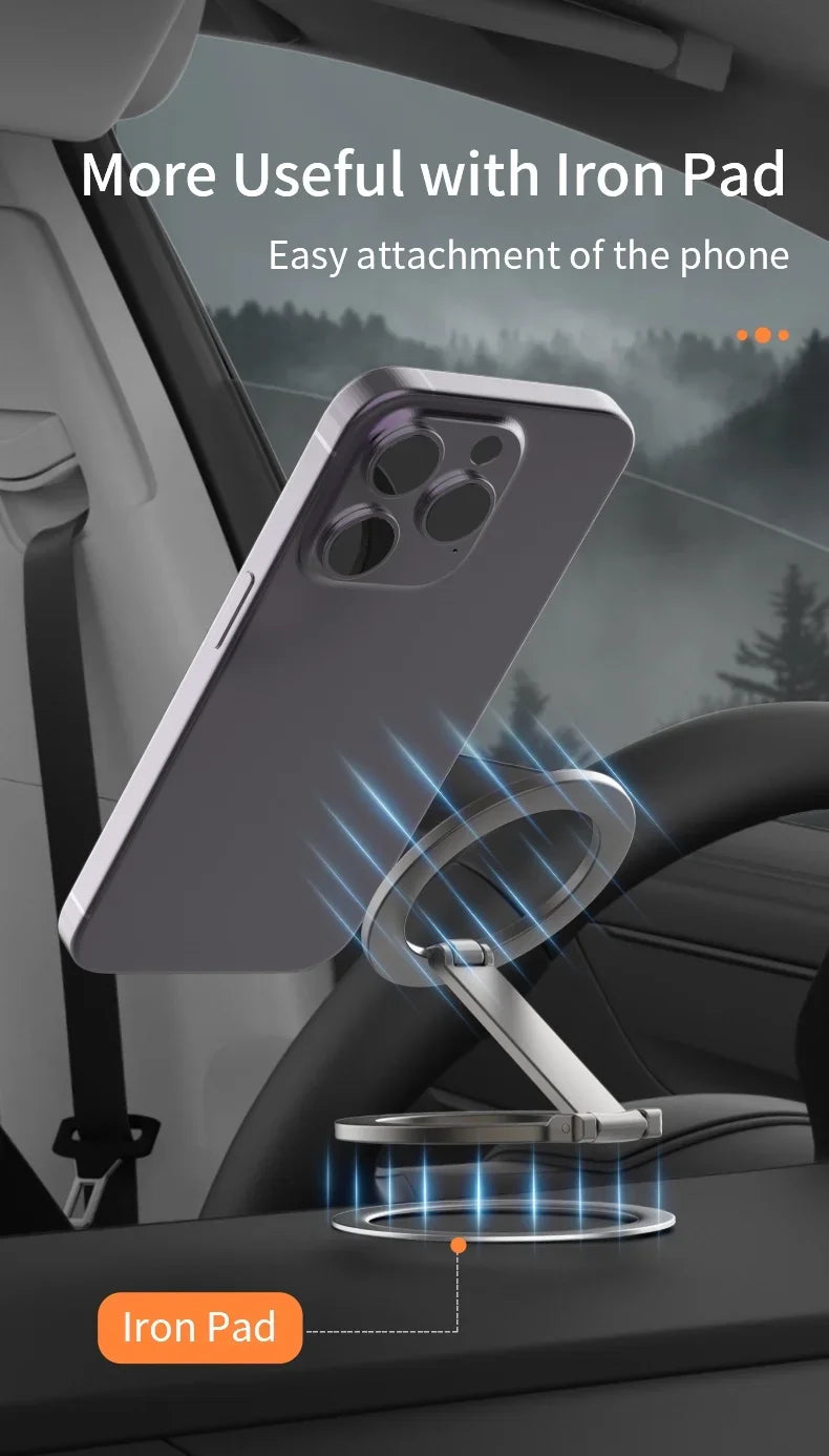 Soporte Magnético Universal Plegable de Doble Cara para Teléfono, Compatible con Magsafe, para Gimnasio, Caminadora, Auto, Soporte Plegable para Smartphone