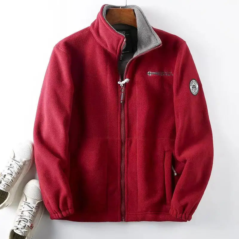 Chaqueta de Polar para Hombre con Cremallera — Abrigo de Otoño e Invierno