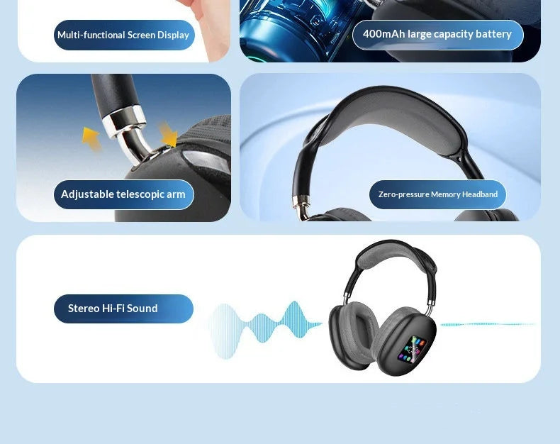 CEP-9 Auriculares Bluetooth 5.3 Pantalla LED Color