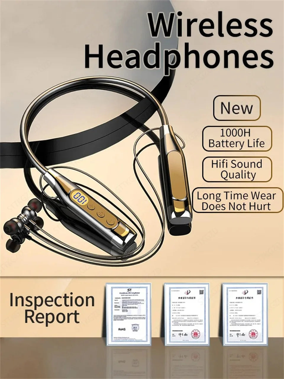 Auriculares Bluetooth Banda Cuello Deportivos TF