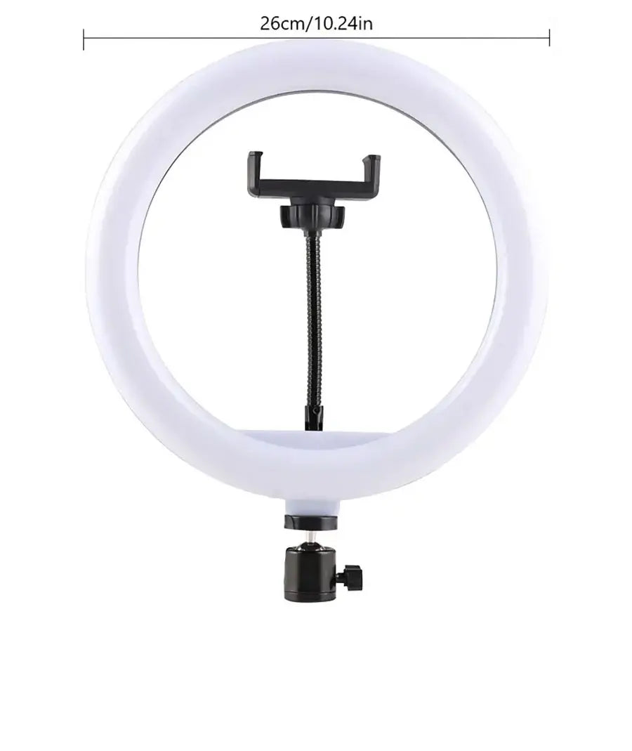 Lámpara de Belleza MYOBO de 10 Pulgadas y Kit de Trípode Plegable de 55 cm, Anillo de Luz LED Regulable para Fotografía/Vlogging/Transmisión en Vivo/Maquillaje/YouTube