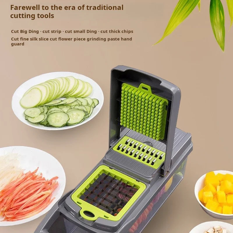 Cortador de verduras multifuncional, trituradora doméstica, máquina para cortar en cubitos, rallador de cocina, rebanador