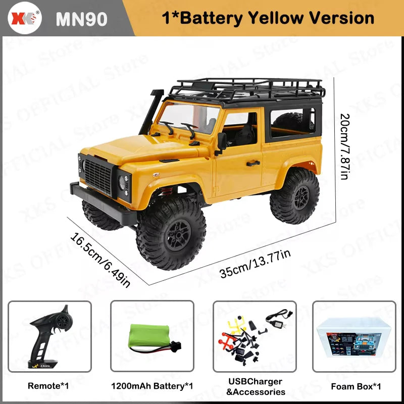 MN MN99S MN78 MN98 MN99 D90 1/12 RC coche 2,4G Control remoto 4X4 todoterreno luz LED 4WD escalada RC camión coche de juguete regalo para niño