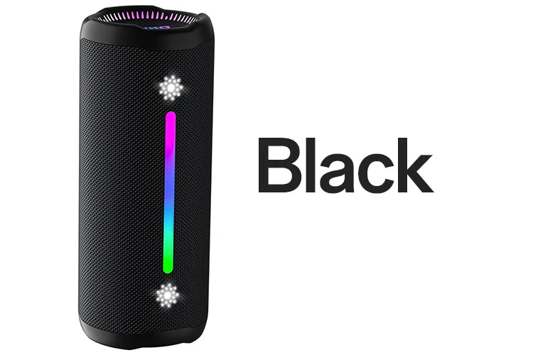 Altavoces Ohayo para exteriores con luces coloridas para fiestas, altavoces Bluetooth 5,3, altavoces inalámbricos impermeables IPX7, compatibles con AUX/MP3/USB