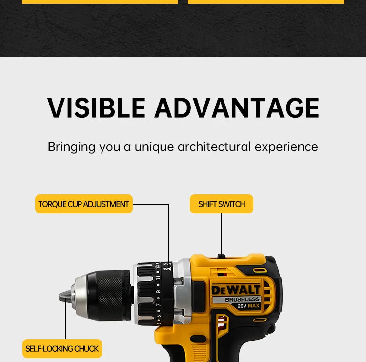 Taladro de Impacto Inalámbrico Dewalt DCD796 20V