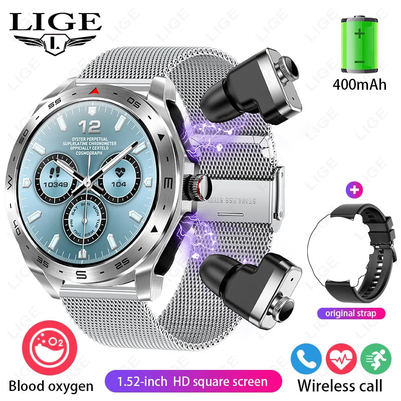 Reloj Inteligente AMOLED con Auriculares Bluetooth Incluidos
