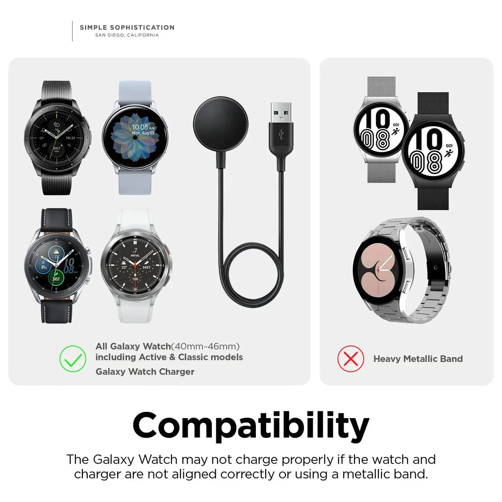 Soporte de carga de silicona Dsktop para Samsung Galaxy Watch 5, 4, 3, 40mm, 42mm, 44mm, 5 Pro, 45mm, Base de carga clásica de 46mm