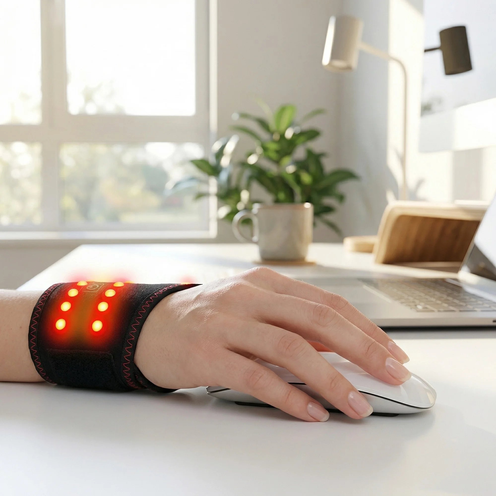 Soporte Térmico para Muñeca y Pulgar con Masajeador Vibratorio, Almohadilla Eléctrica Calefactable para Dedos, Estabilizador de Pulgar para Alivio del Túnel Carpiano