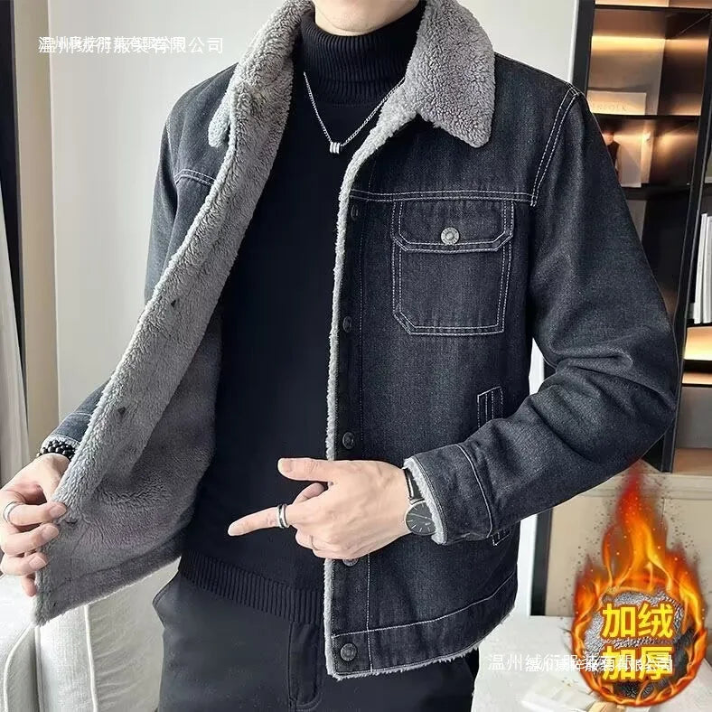 Chaqueta Vaquera de Invierno para Hombre con Forro de Borrego