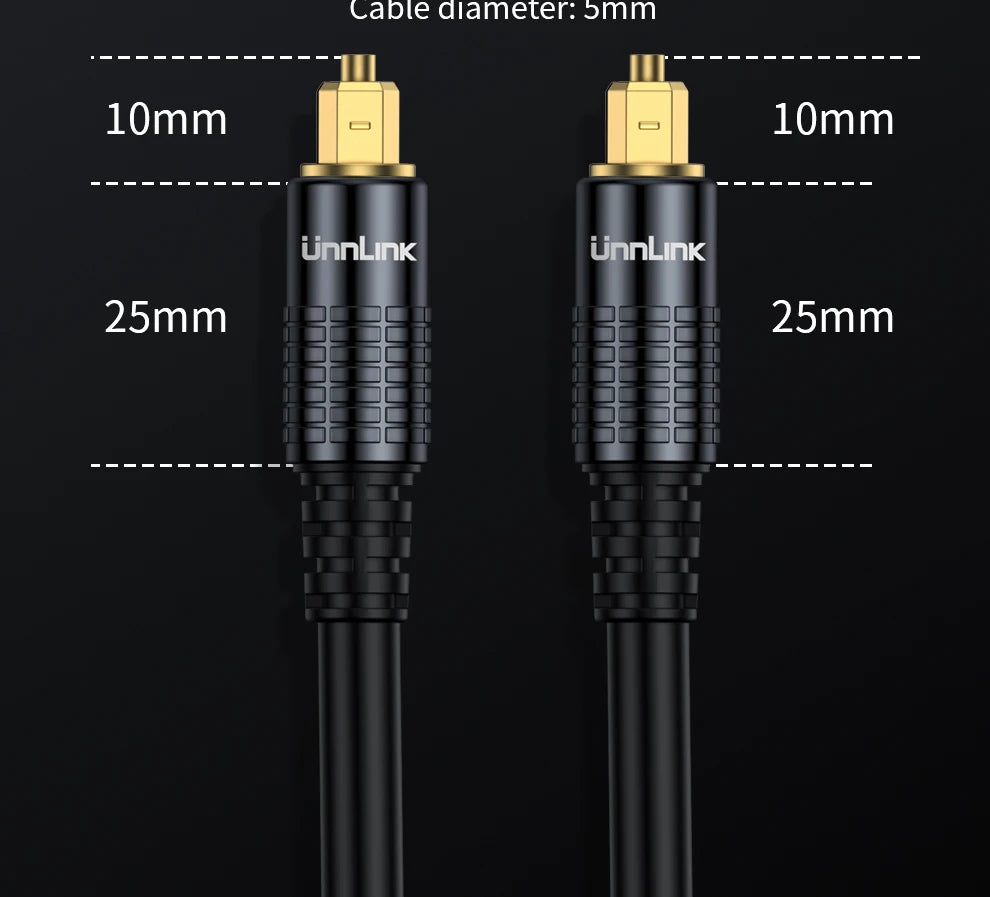Unnlink SPDIF Cable de Audio óptico Digital HIFI 5,1 Toslink Cable para TV box PS4 altavoz Blu-ray Xbox 360 amplificador Subwoofer