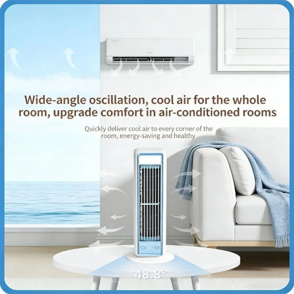 Ventilador de Torre Portátil con Batería 3600mAh y 100 Velocidades
