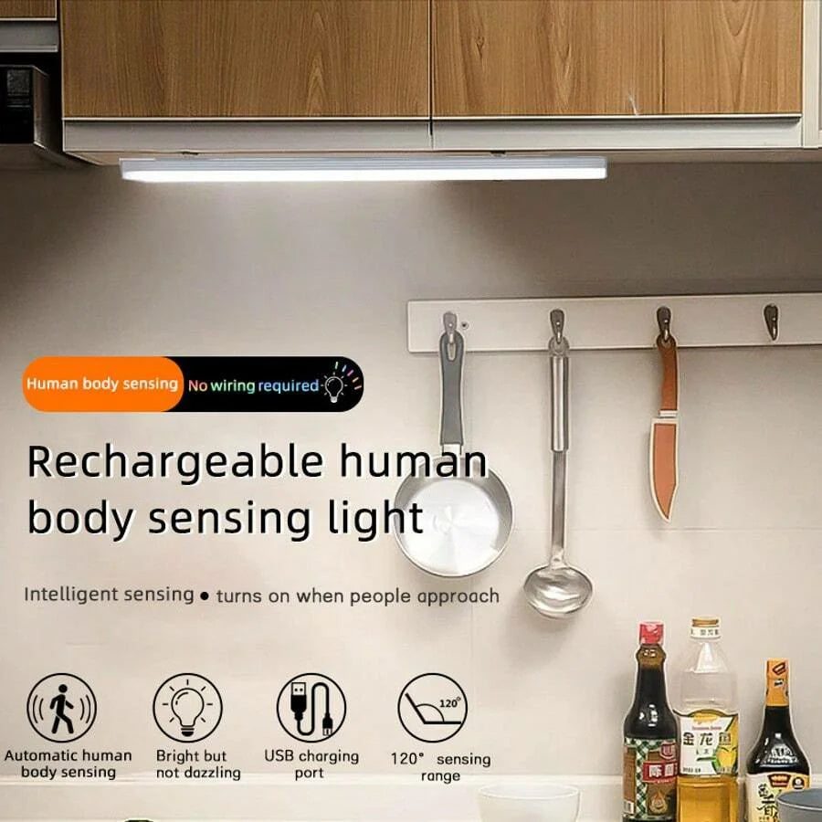 Luz de gabinete con sensor de movimiento LED recargable inalámbrica de 6 piezas - Ideal para armario, cocina, armario, escaleras - Noche con pilas
