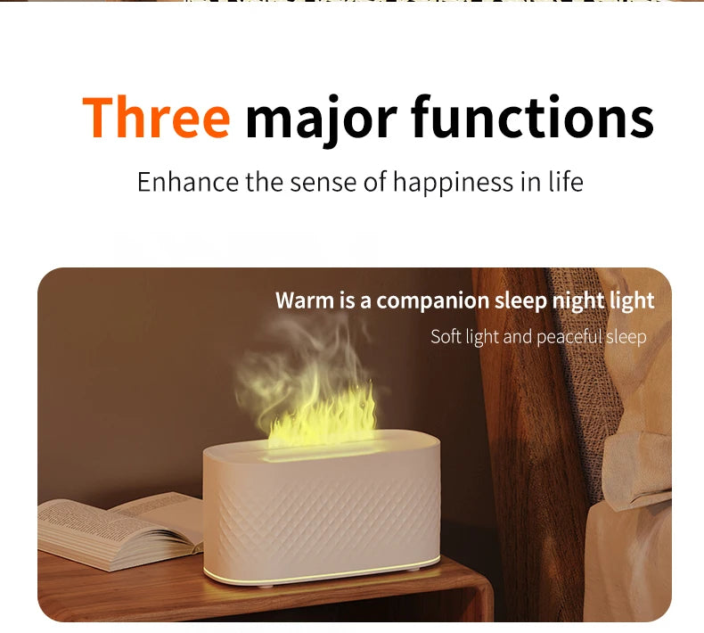 Nueva lámpara de ambiente colorida USB, máquina de aromaterapia de escritorio para el hogar y la Oficina, humidificador creativo de llama con grietas, pulverizador de atomización de aire